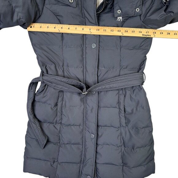 Abercrombie Down Jacket Womens Small S Gray Parka Puffer Fur Trim Winter Coat - Picture 6 of 14